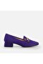 Genuine Leather Purple Women's Thick Heel
