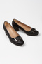 - Women's Black Buckle Glittery Soft Sole Low Heel Shoes - 3