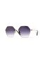 Women's Sunglasses Geometric Design Gold Frame Gradient Glass - 6