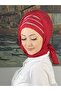 Luxury Topkapı Model Stoned Glitter Short Evening Dress Red Ready Shawl - Red - BUTIK AMBAR - 4
