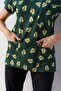 Women's Lycra Bat Sleeve Nurse Doctor Avocado Print Single Top Jersey - 2
