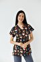 Women's Lycra Bat Sleeve Nurse Doctor Print Single Top Jersey