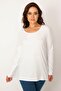 Women's Plus Size White Cotton Fabric Crew Neck Blouse 65n34238