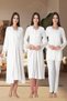Women's Ecru Lace Long Sleeve Cotton Maternity Maternity Dressing Gown Pajamas Set Nightgown Set - 3