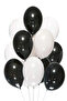 30 Pieces Shiny Metallic Shining Shiny Black and White Balloons
