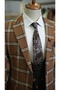 Men's Suit Italian Cut Slim Fit Jacket Vest Pants Brown - 3