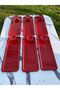 2 Model 6-Piece Red Baton Tray and 6-Piece Red Macaron Bowl, Coffee and Pastry Serving Presentation Tray