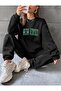 New Jersey Printed Sweatshirt Top and Bottom Tracksuit Set - 2