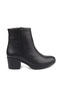Castle 92162 Women's Black Genuine Leather Zippered Comfortable Daily Thick Heeled Boots - 2