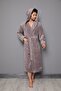 Stone Piping Long Hooded Bamboo Cotton Men's Bathrobe