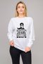 Women's White Stranger Things Steve Harrington Hair Dont Printed Knitted Sweatshirt