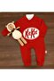 Unisex Baby Red Kitkat Printed Jumpsuit