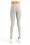 Women's Silver Gray Colored Gathering Push-Up Featured Cotton High Waist Leggings - 6