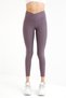 Women's Dusty Rose Colored Gathering Push-Up Cotton High Waist Leggings - 4