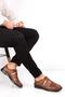 Men's Genuine Leather Velcro Summer Men's Shoes with Holes - 3