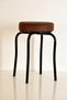 2 Pcs Brown Black Profile Stool Metal Stool Thick Stool Kitchen Stool