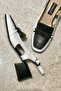 Women's Black and White Genuine Leather Heeled Shoes Size 34-35-41-42