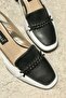 Women's Black and White Genuine Leather Heeled Shoes Size 34-35-41-42 - 4