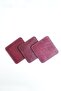 Square Coaster Leather Claret Red Coaster (1 Piece) - 3