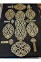 6-Person/19-Piece Artificial Leather Luminous Presentation Set; 1 Runner, 6 Servings, 6 Doilies, 6 Cutlery Holders - Gold - 2