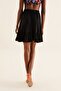 Women's Black Viscose Frilly Mini Elastic Skirt - 4