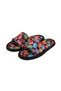 Unisex Brown Macaron Patterned Open Front Soft Soled House Slippers