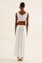 Women's Ecru Suede Belted Slit Dress - 6