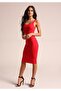 Flexible Diving Fabric Strappy Red Pencil Dress 434 - 2