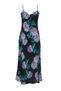 Black Floral Print Straight Cut Strap Midi Satin Woven Dress TWOSS23EL02416 - 7