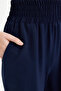 Lacivert Wide Leg/Geniş Paça Beli Lastikli Dokuma Pantolon TWOSS22PL00024 - 9