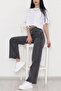 Morcelo 90's Snow Wash Blue Lycra Super High Waist Loose Jeans Palazzo Trousers - 7