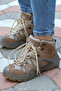 P1490ns Men's Sand Beige Leather Laced Military Boots ShoesA. P1490NS