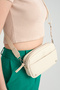 West Adjustable Cross Handle and Shoulder Strap Mini Beige Women's Bag with Magnet and Zipper - 3