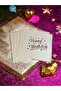 Happy Birthday Printed Gilded Silver Leaf Birthday Napkin 16 Pieces - 4