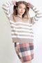 Zipper Trucker Collar Striped Women's Sweater - 3