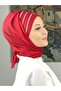 Luxury Topkapı Model Stoned Glitter Short Evening Dress Red Ready Shawl - Red - BUTIK AMBAR - 5