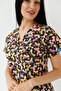 Women's Lycra Bat Sleeve Nurse Doctor White Butterfly Patterned Single Top Jersey - 2