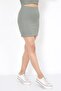 Women's Khaki Pencil Corduroy Short Mini Skirt - 4