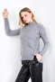 GRAY COLOR HALF FISHER SIDE STITCHED DUBLE SLEEVE SWEATER - 4