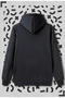 Heart Printed Black Hooded Sweatshirt Hoodie - 2