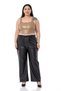 Plus Size Zipper Detailed Leather Mink Bustier - 3