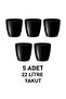 Polivahome Ruby Flower Pot, 5 Pieces, Black, 22 Liters