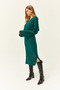 Women's Emerald Green Top Openwork Sweater Bottom Openwork Dress Knitwear Set TKM-19000246 - 3