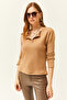 سترة نسائية فضفاضة بأزرار من Camel KZK-19000721 - 2