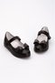 Matte Black Bow Detailed Non-Slip Sole Girls' Ballerinas