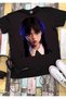 WEDNESDAY ADDAM PRINTED BLACK SHORT SLEEVE Kids T-Shirt