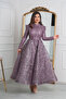 Sequined Lace Design Wide Skirt Hijab Evening Dress with Bodice - 2