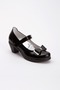 Girl's Black Patent Leather Heeled Princess Shoes - 2