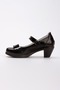 Girl's Black Patent Leather Heeled Princess Shoes - 4