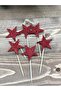 10 Pieces Red - Star Motif New Year Eva Toothpick, Glitter Tableware Ornament - 4